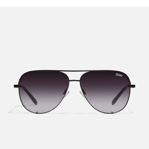 Quay Australia High Key Black
polarized Aviator Sunglasses NWT - Picture 1 of 10
